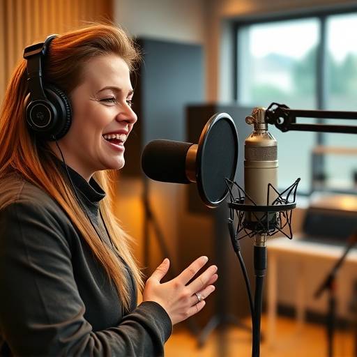 A happy client recording with Sound Haven Studios